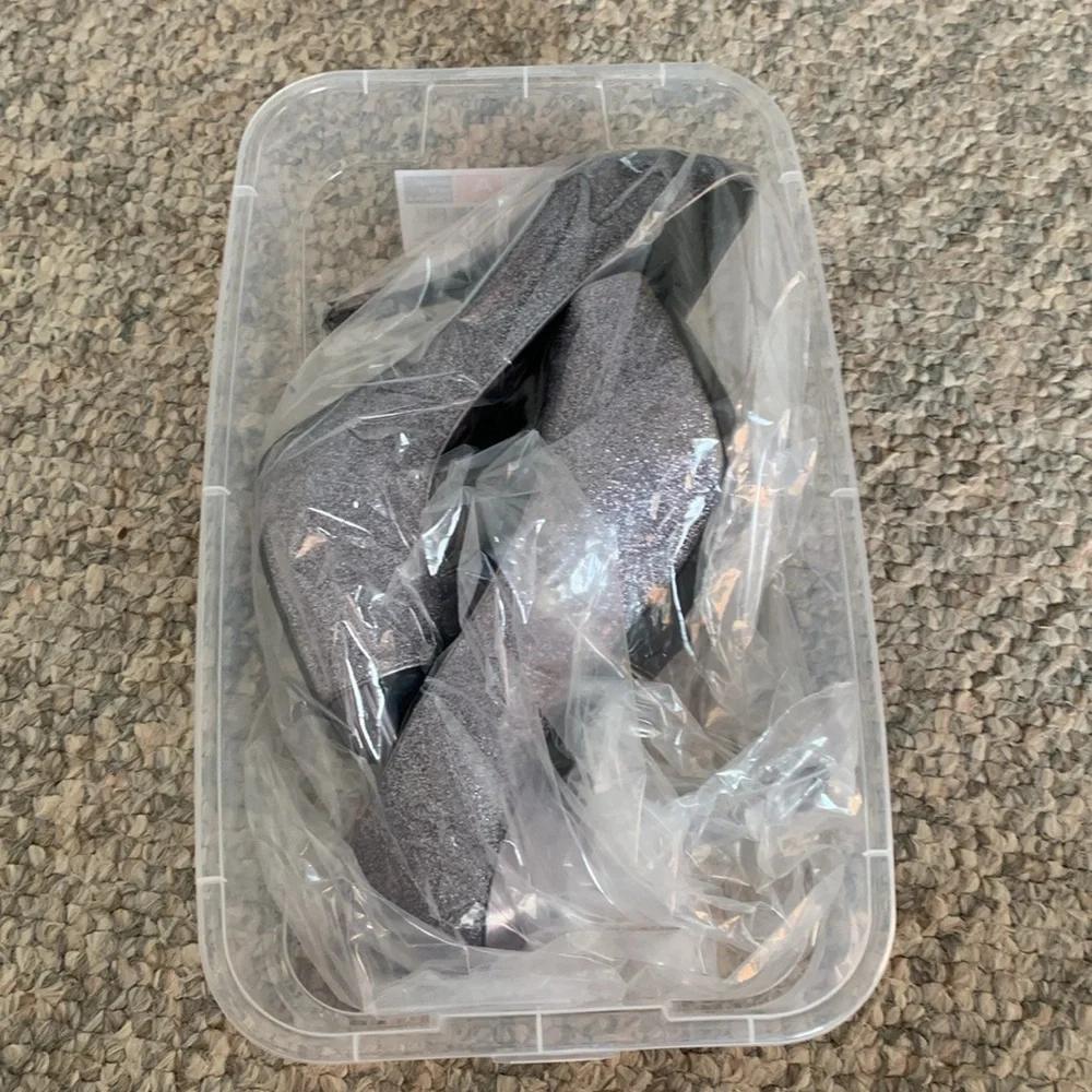 Worthington Silver Peep-Toe 5” Stiletto Heels